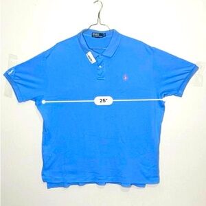 Ralph‎ Lauren Polo Shirt Mens XXL Orange Pony Casual Short Sleeve, Light Blue